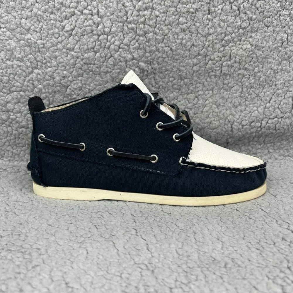 The Generic Man Boat Shoe Men 8 Navy Blue White Casual Dress Shoreman Mid Boot 4